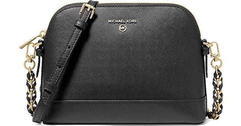 michael kors large crossgrain leather dome crossbody bag black|Michael Kors quilted crossbody bag.